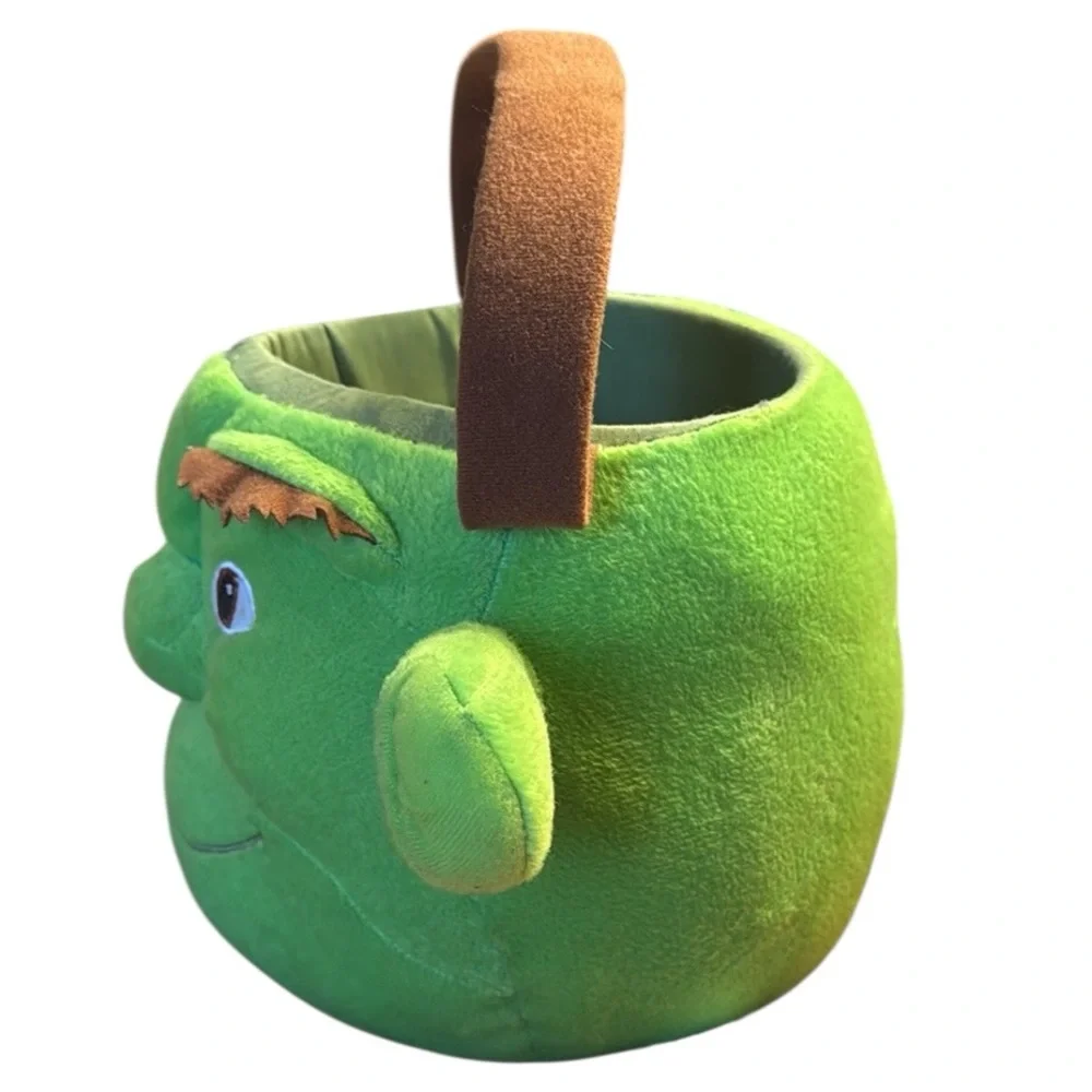 2007 DreamWorks Collectible Shrek Head Plush Easter Halloween Bucket Basket Rare